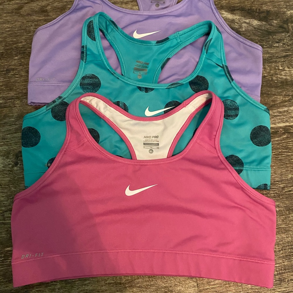 3 Nike Pro Dri-Fit Sports Bras GUC